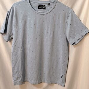 Kenneth Cole Mens Patterned Short Sleeve Tee Gray Size Large